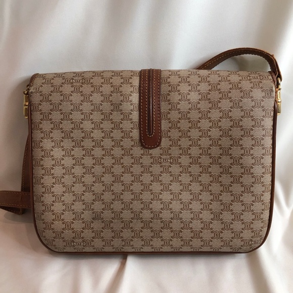 Celine Beige Macadam Crossbody Bag Sku#83973 - Picture 2 of 15